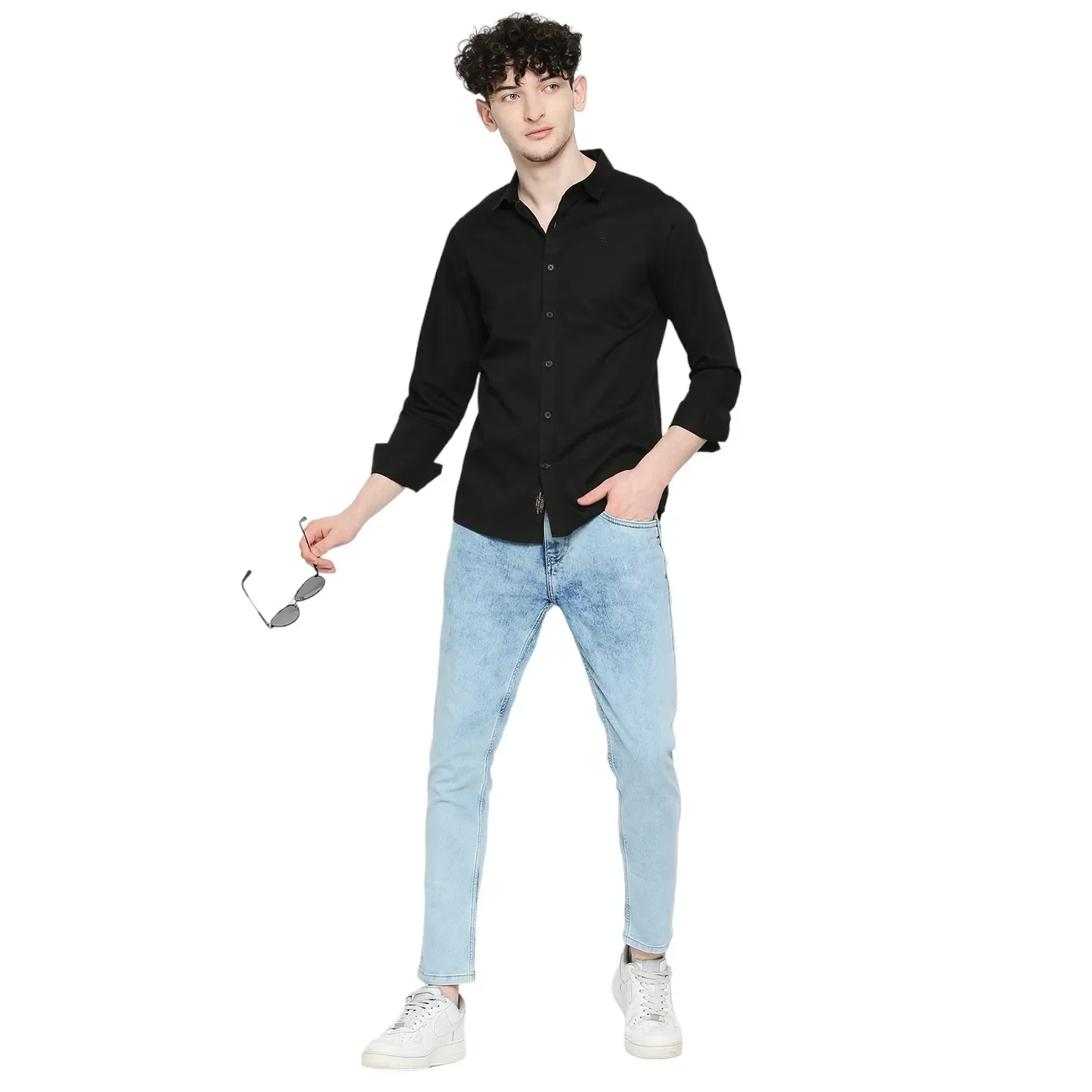Blue Cropped Fit Men's Denims by Being Human Clothing - Image 6