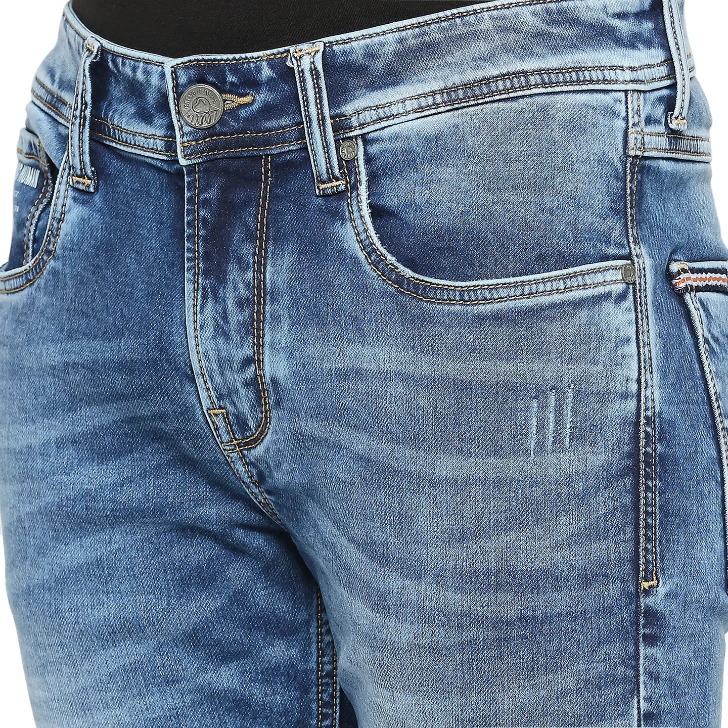 Blue Cropped Fit Men's Denims by Being Human Clothing - Image 4