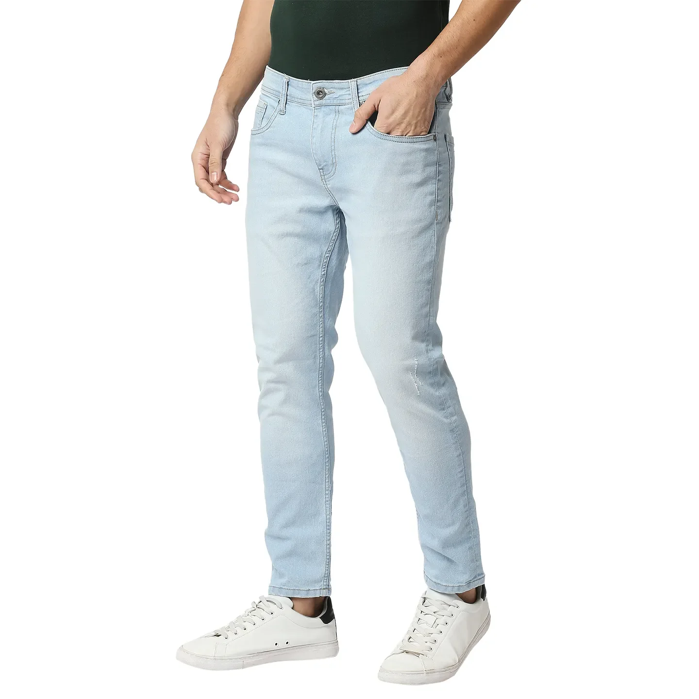 Blue Cropped Fit Men's Denims by Being Human Clothing - Image 2