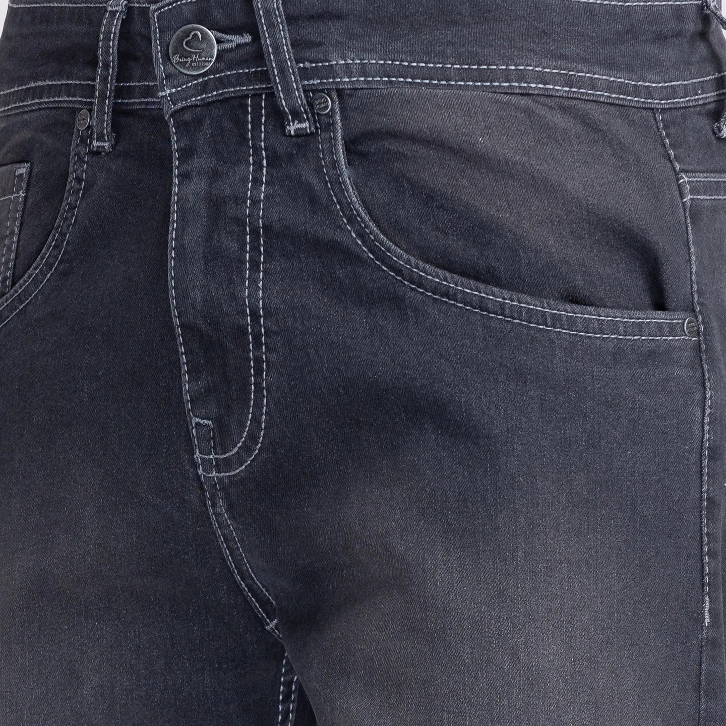 Grey Cropped Fit Men's Denims by Being Human Clothing - Image 5