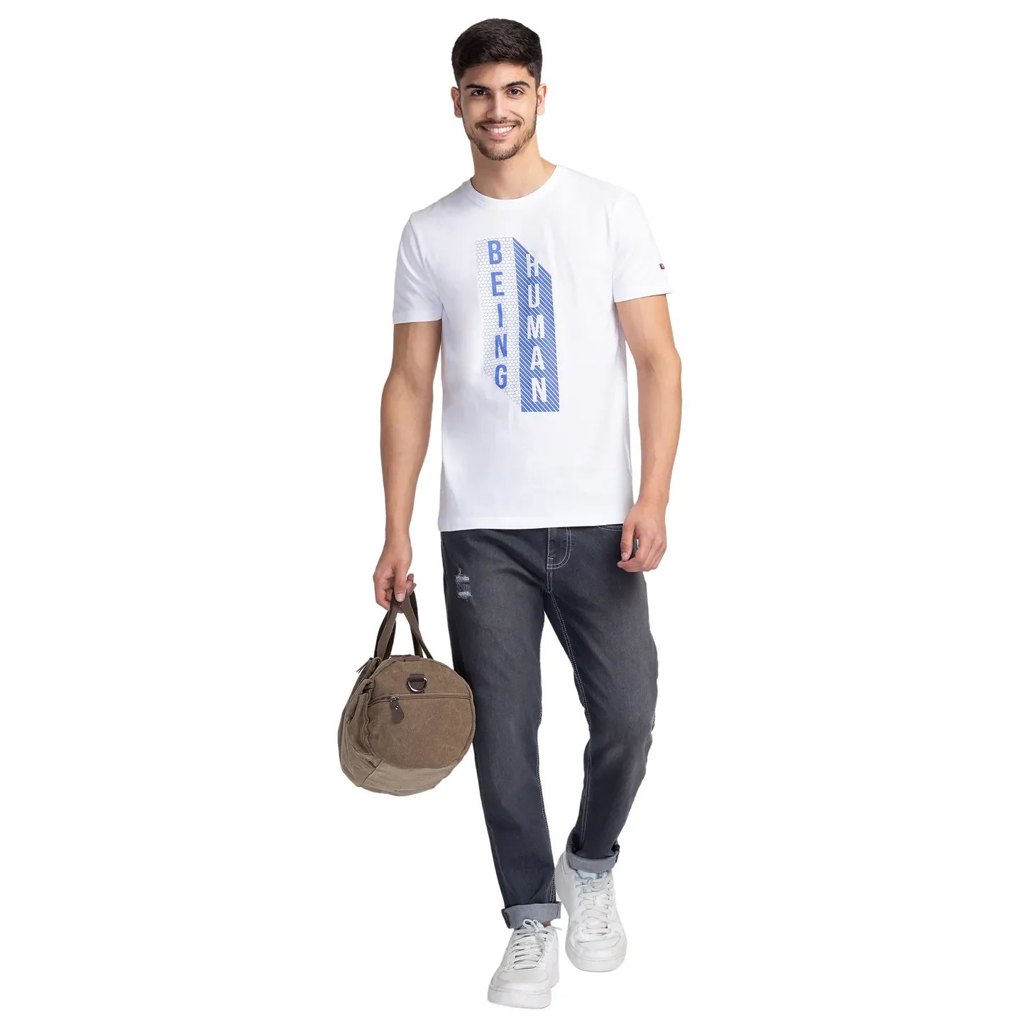 Grey Cropped Fit Men's Denims by Being Human Clothing - Image 6