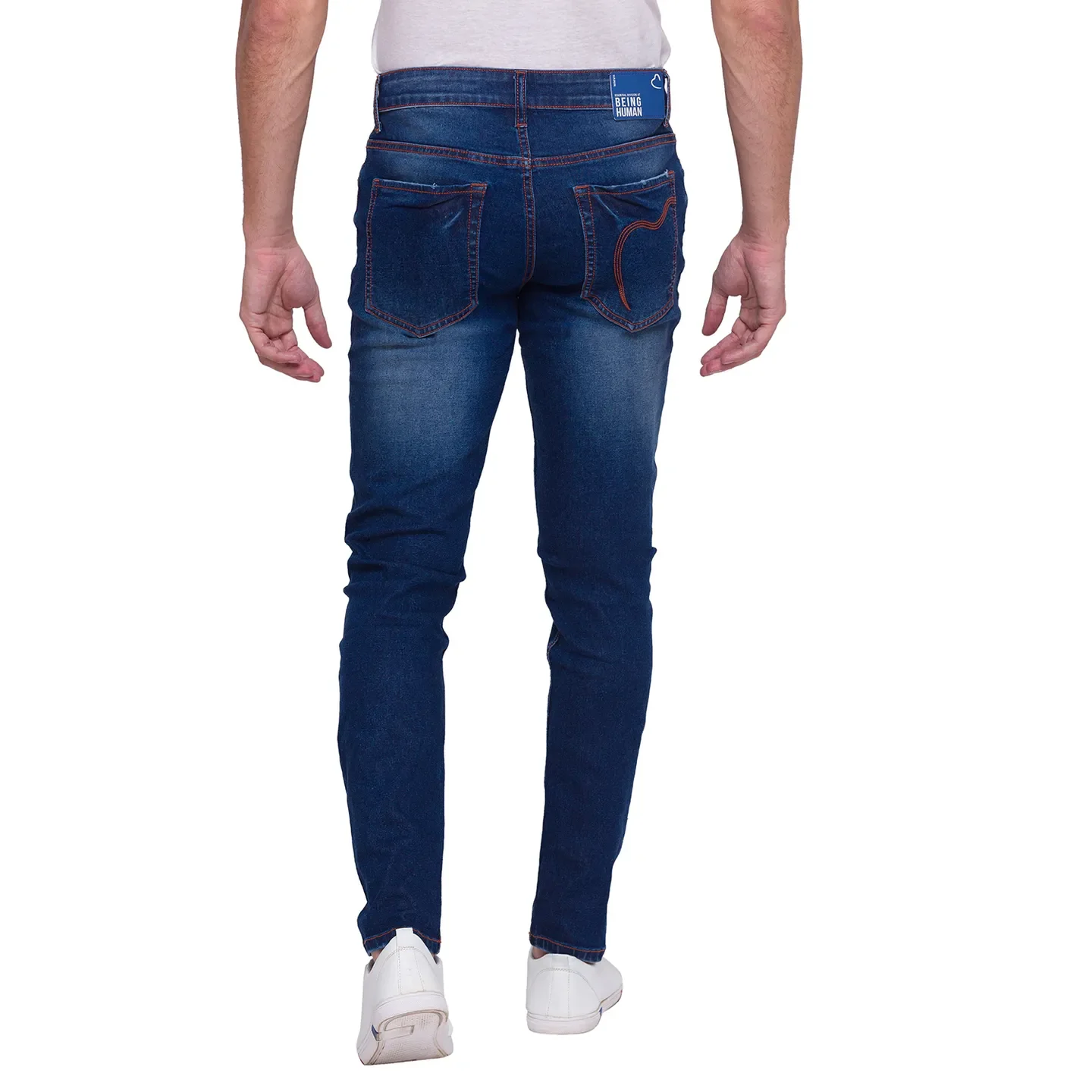 Blue Cropped Fit Men's Denims by Being Human Clothing