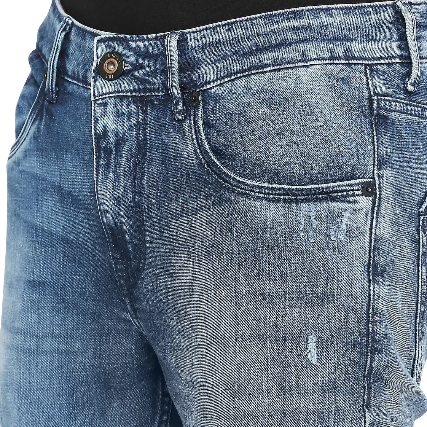 Blue Cropped Fit Men's Denims by Being Human Clothing - Image 5