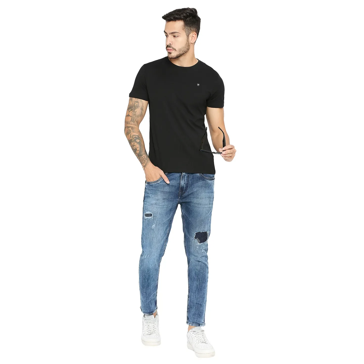 Blue Cropped Fit Men's Denims by Being Human Clothing - Image 6