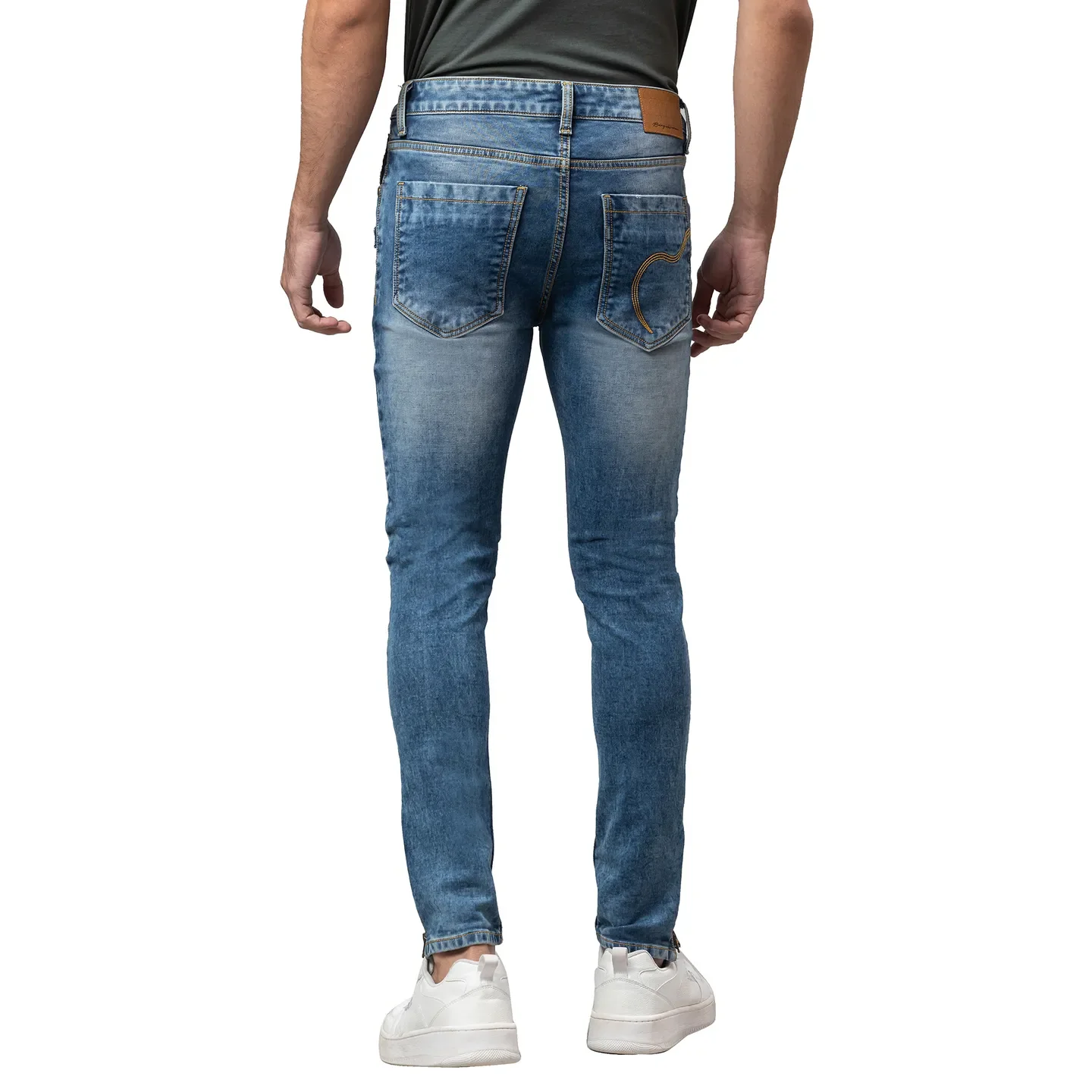 Blue Cropped Fit Men's Denims by Being Human Clothing - Image 3