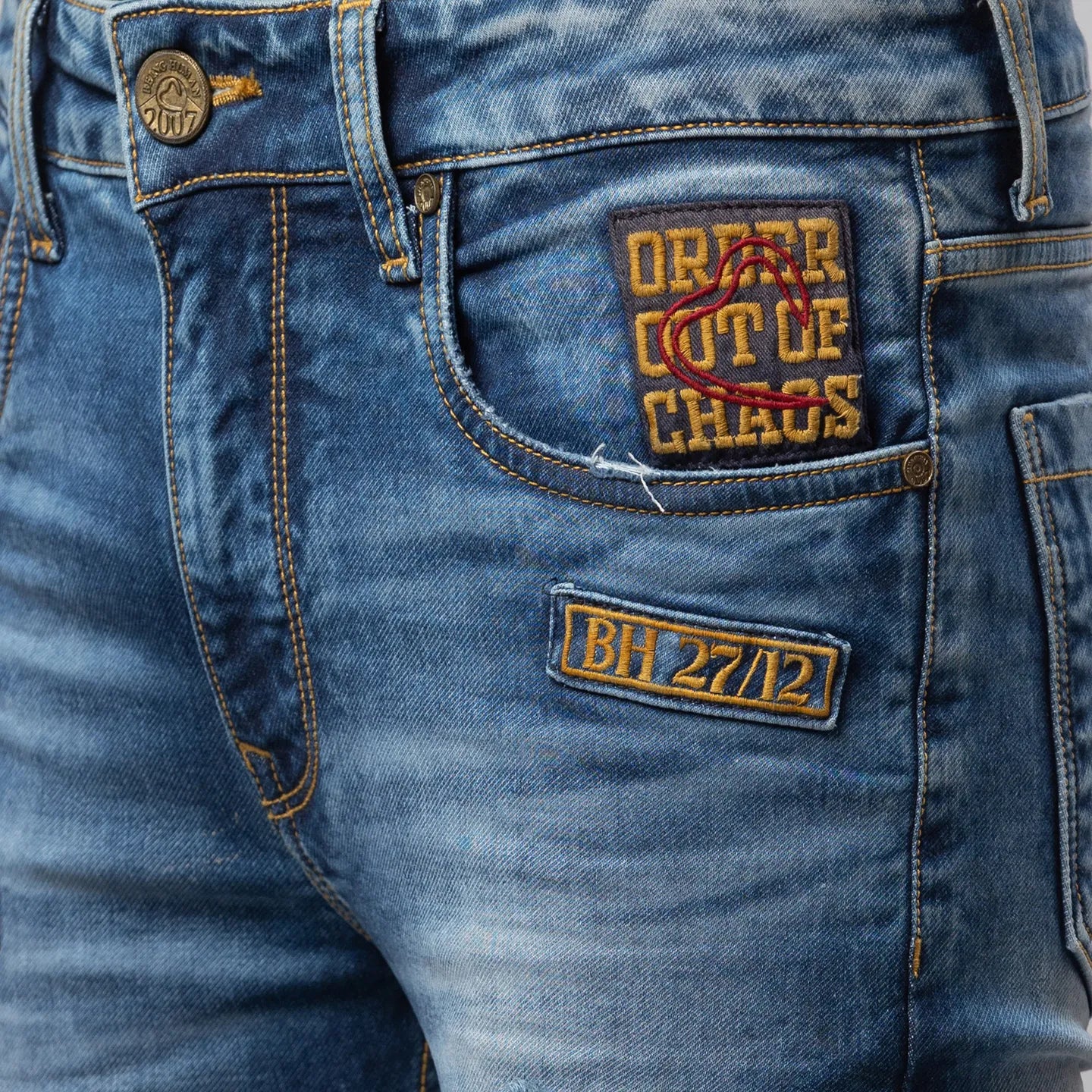 Blue Cropped Fit Men's Denims by Being Human Clothing - Image 5