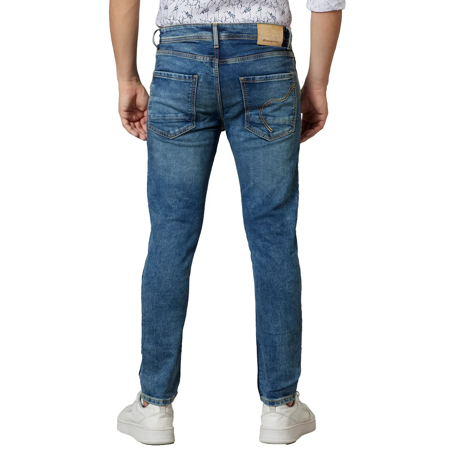 Blue Cropped Fit Men's Denims by Being Human Clothing - Image 2