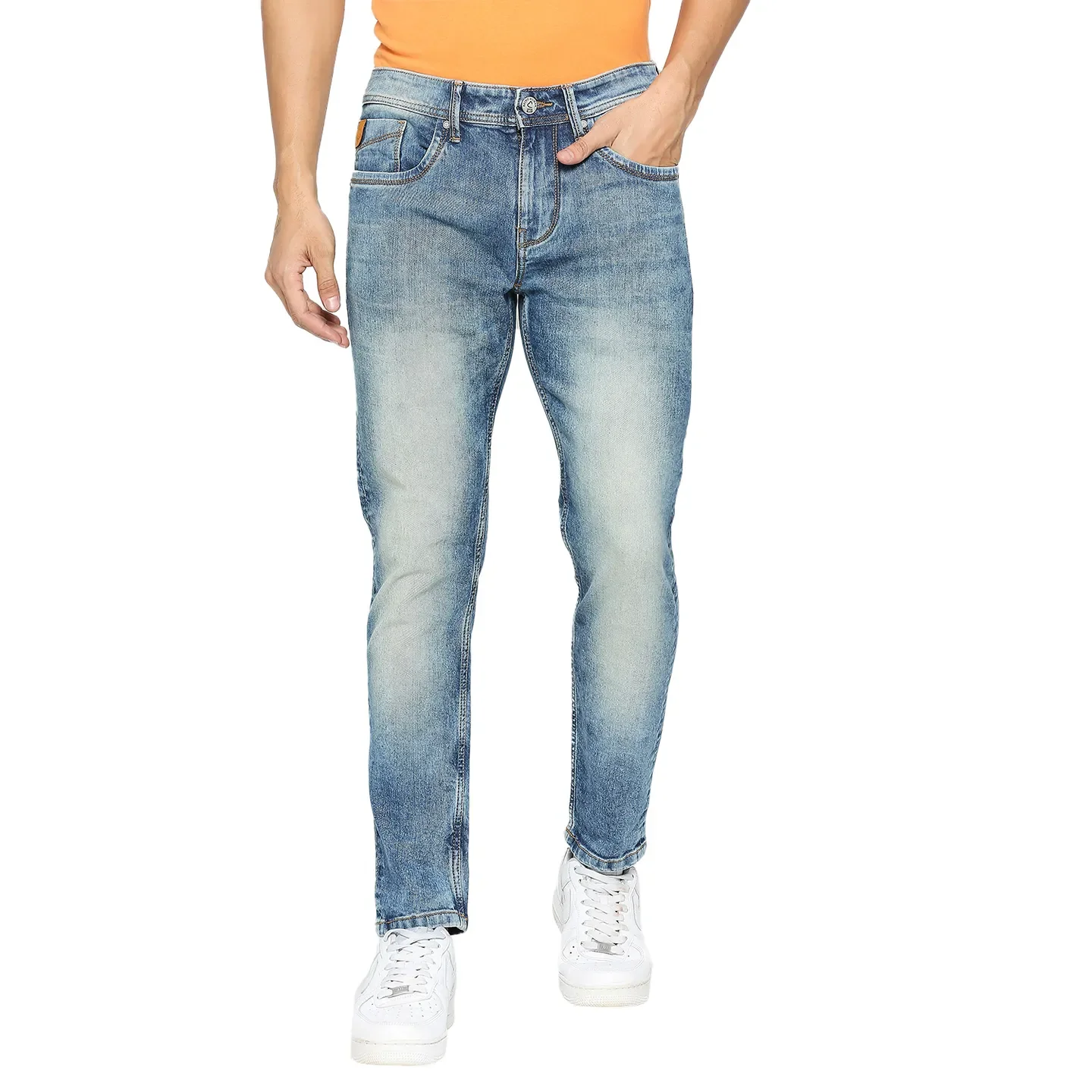 Blue Cropped Fit Men's Denims by Being Human Clothing