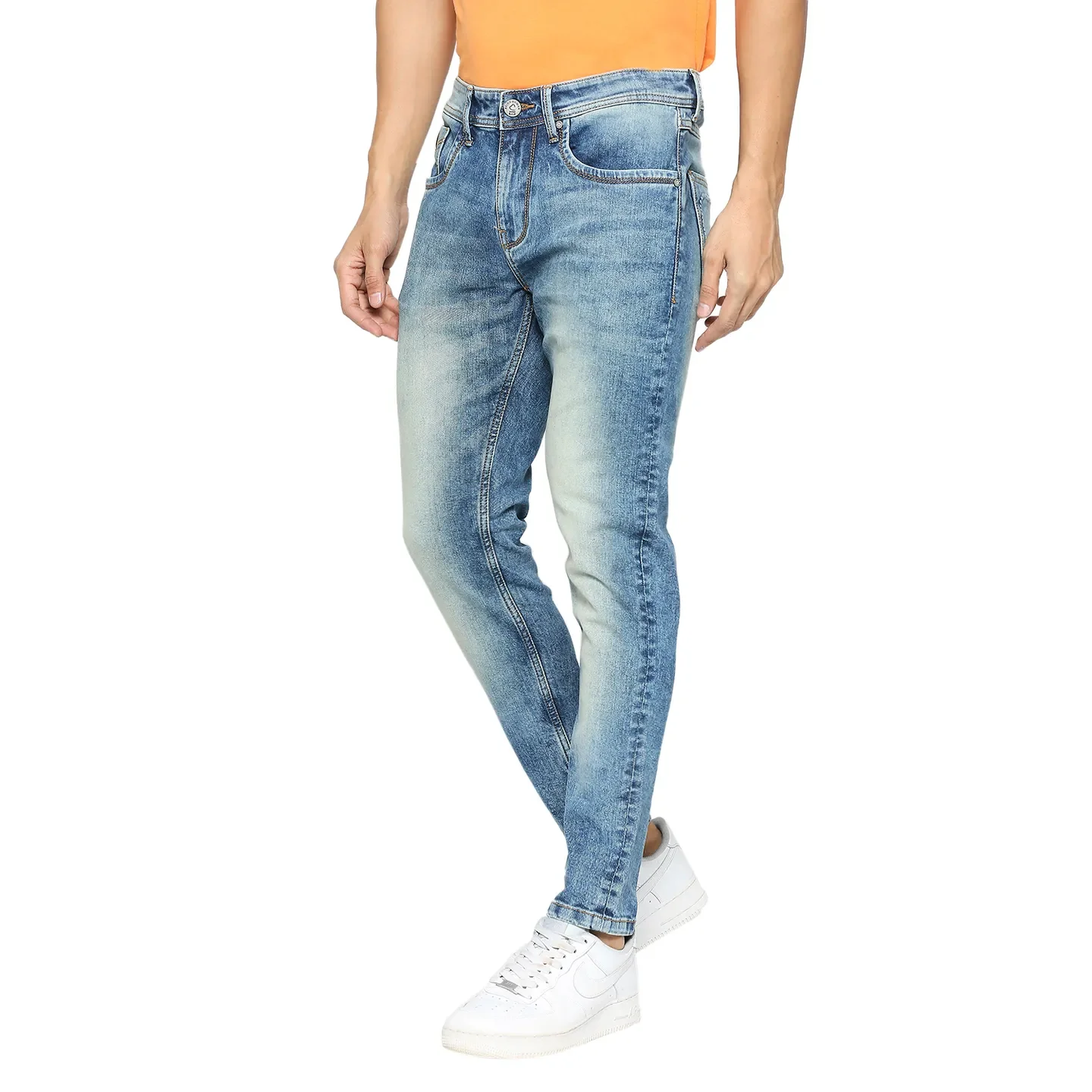 Blue Cropped Fit Men's Denims by Being Human Clothing - Image 2