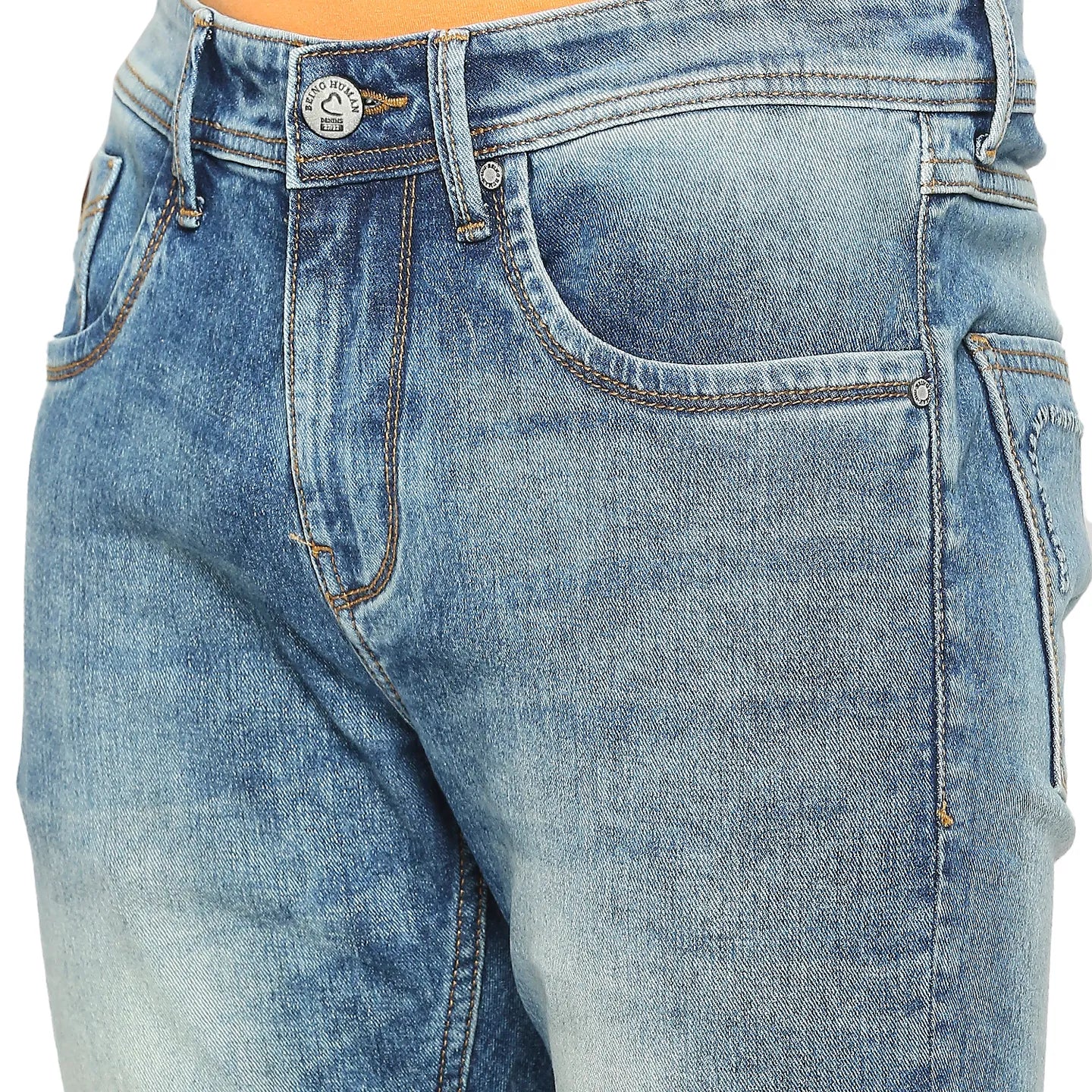 Blue Cropped Fit Men's Denims by Being Human Clothing - Image 5