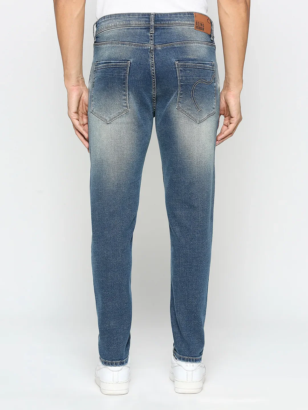 Blue Cropped Fit Men's Denims by Being Human Clothing - Image 4