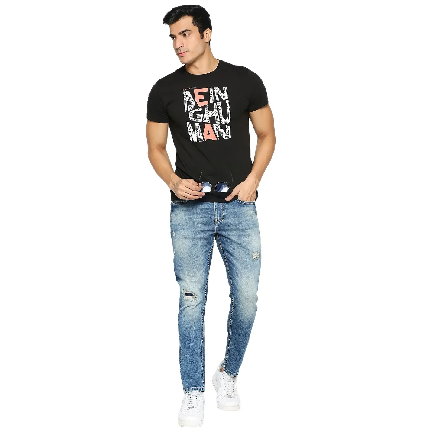 Blue Cropped Fit Men's Denims by Being Human Clothing - Image 6