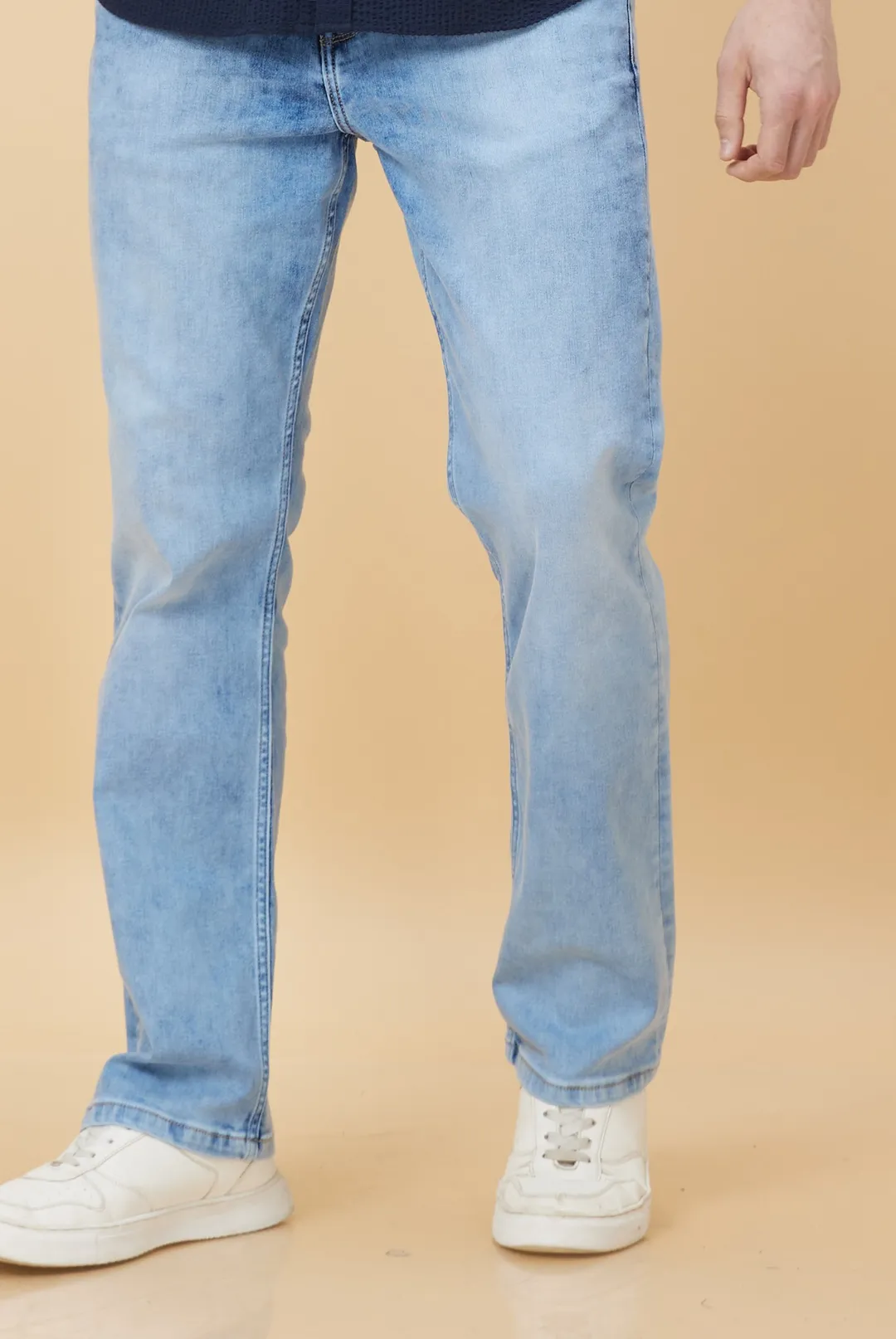 Blue Cropped fit Men's Denims by Being Human Clothing - Image 2