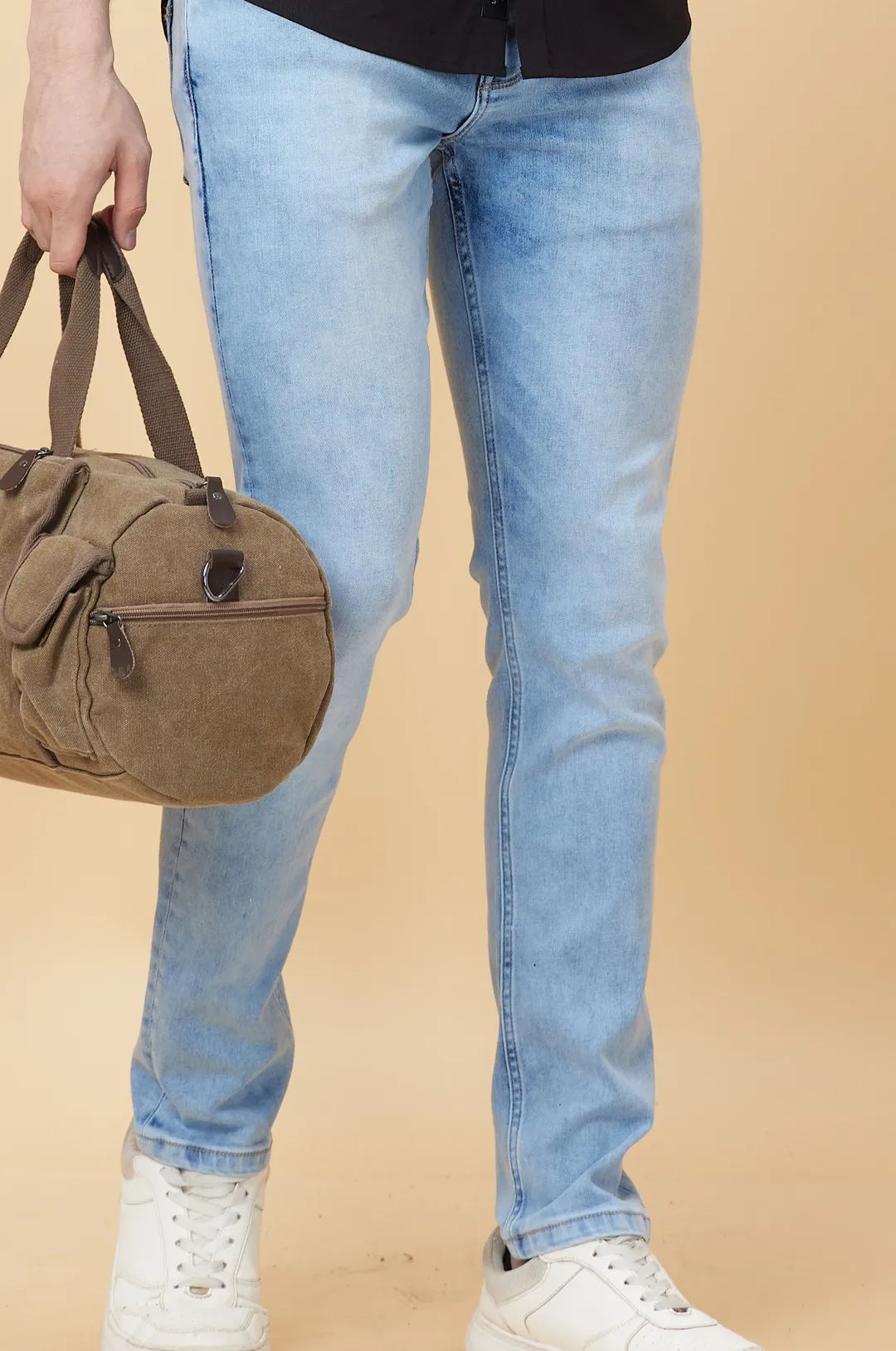 Blue Cropped fit Men's Denims by Being Human Clothing - Image 3