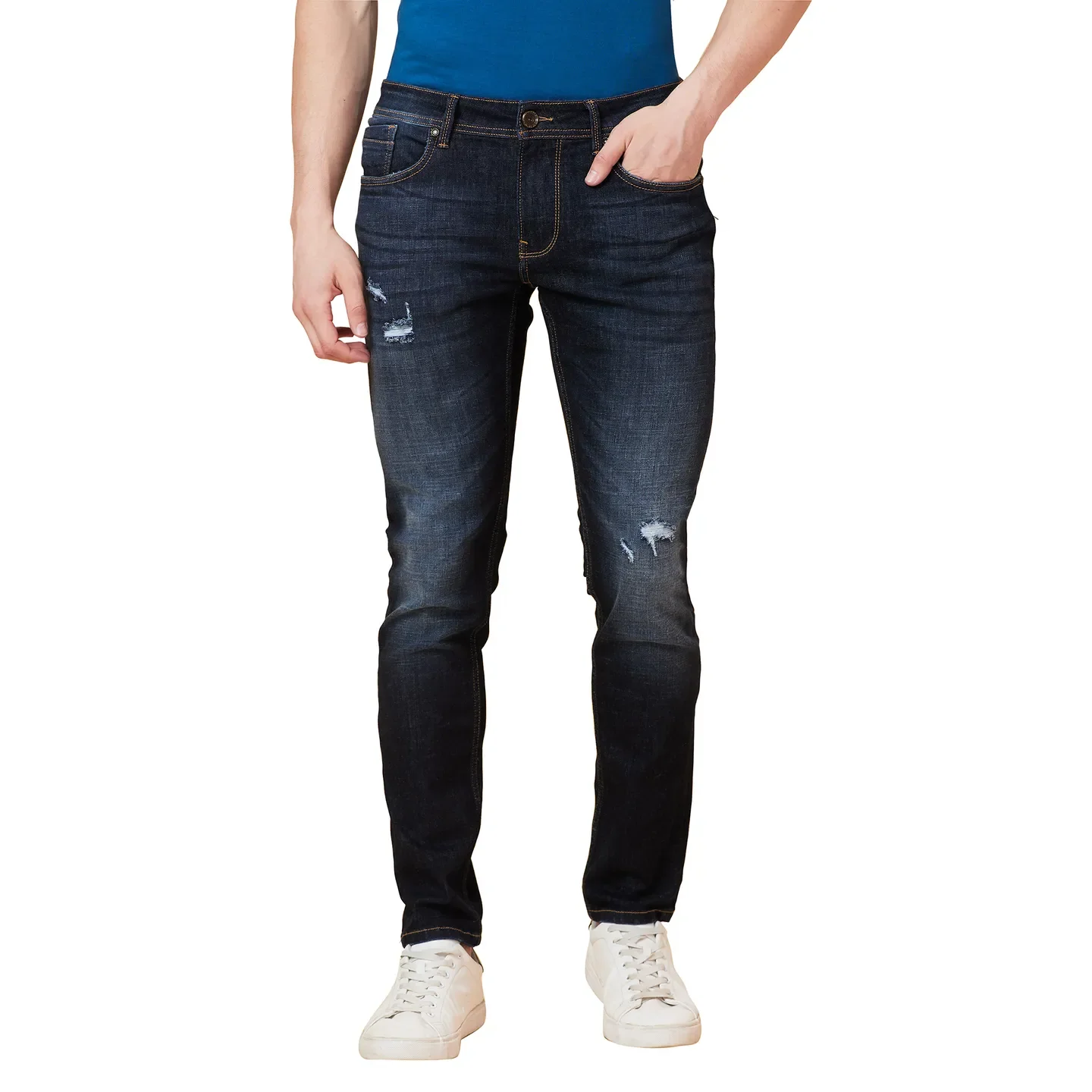 Blue Cropped fit Men's Denims by Being Human Clothing - Image 3