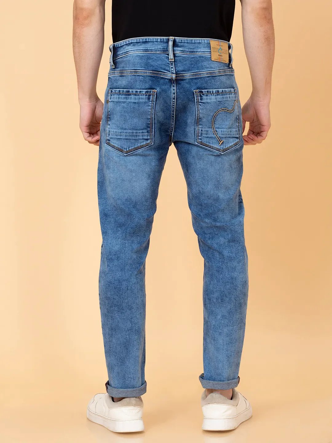 Blue Cropped fit Men's Denims by Being Human Clothing - Image 3