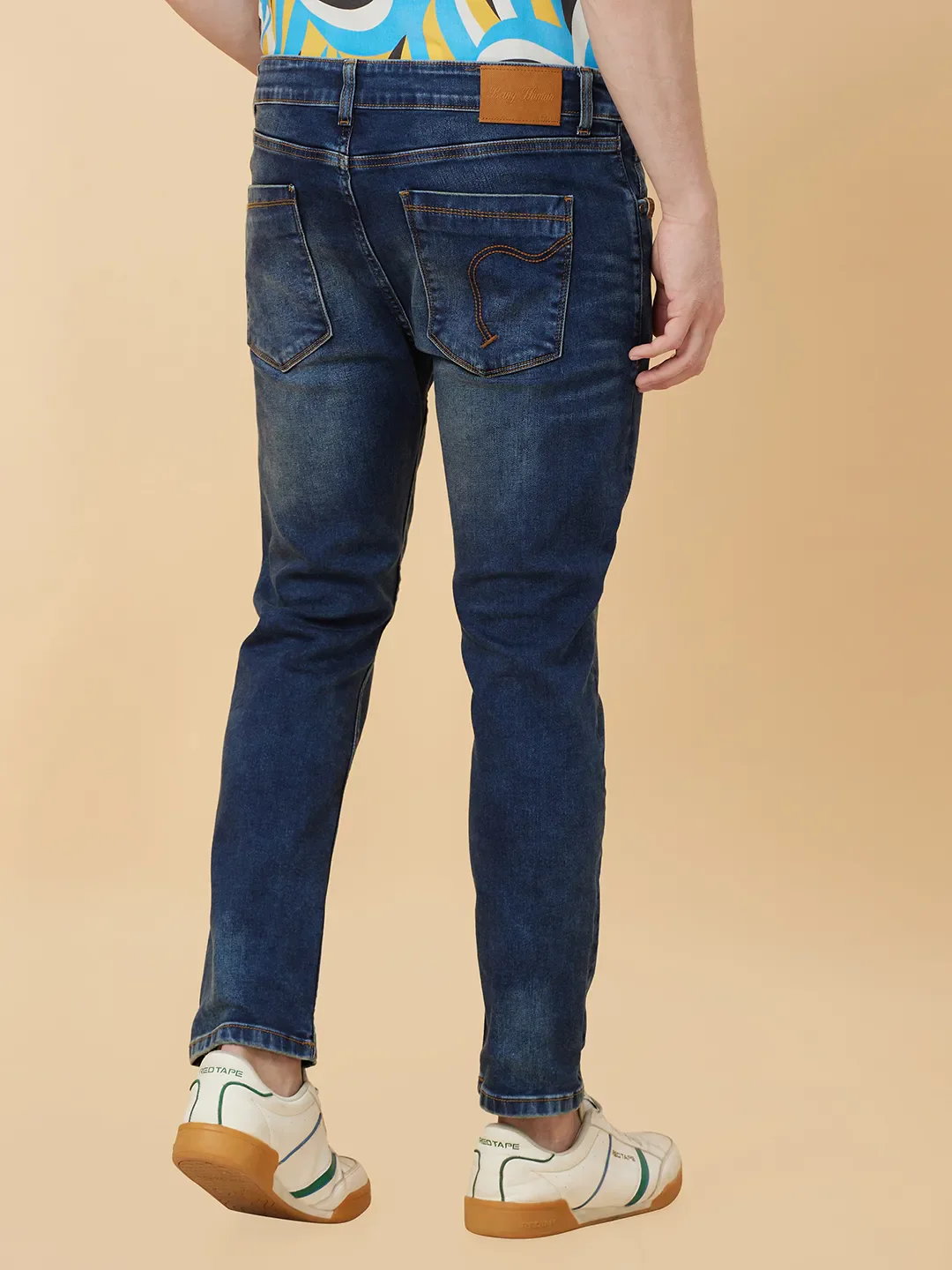 Blue Cropped fit Men's Denims by Being Human Clothing - Image 4