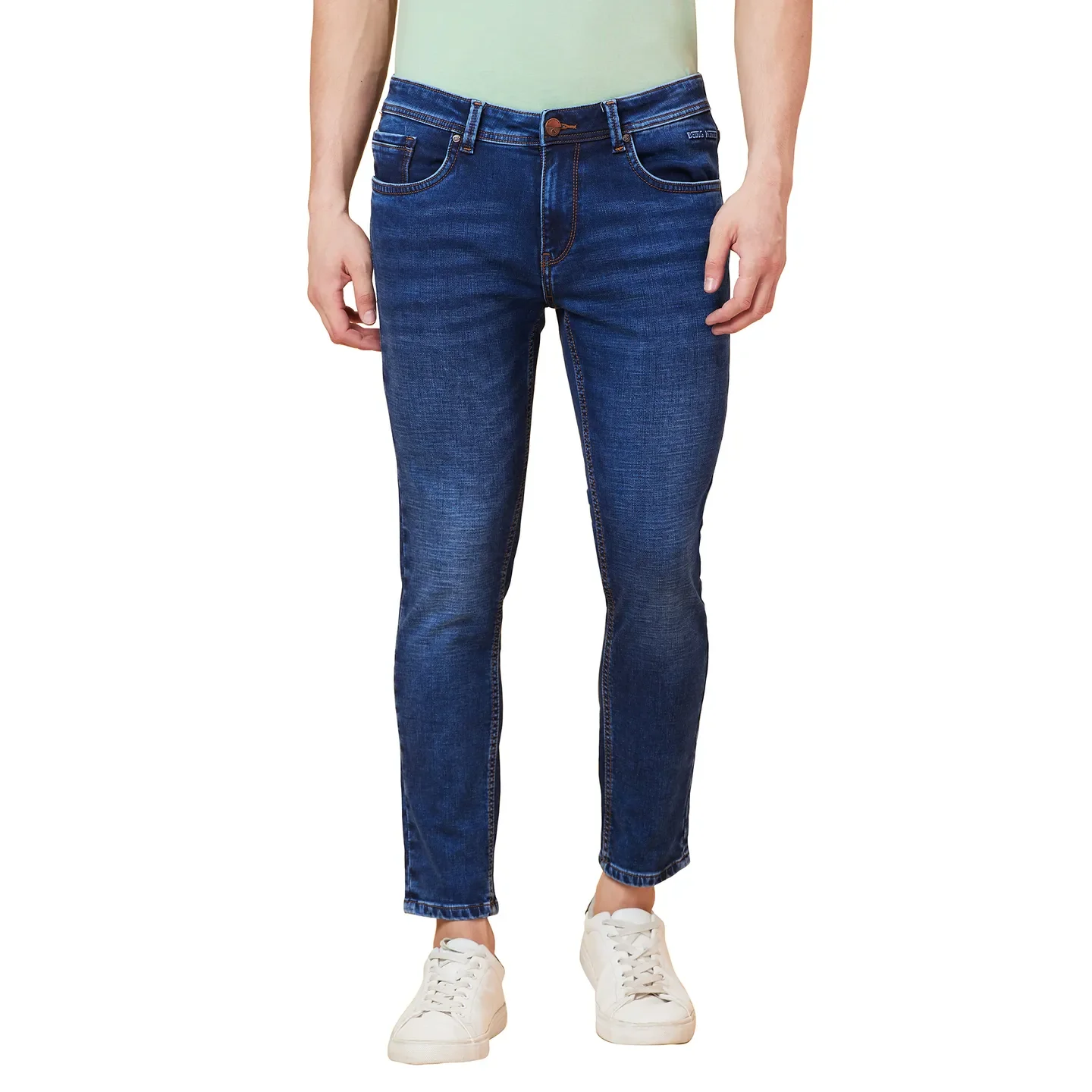 Blue Cropped fit Men's Denims by Being Human Clothing - Image 2