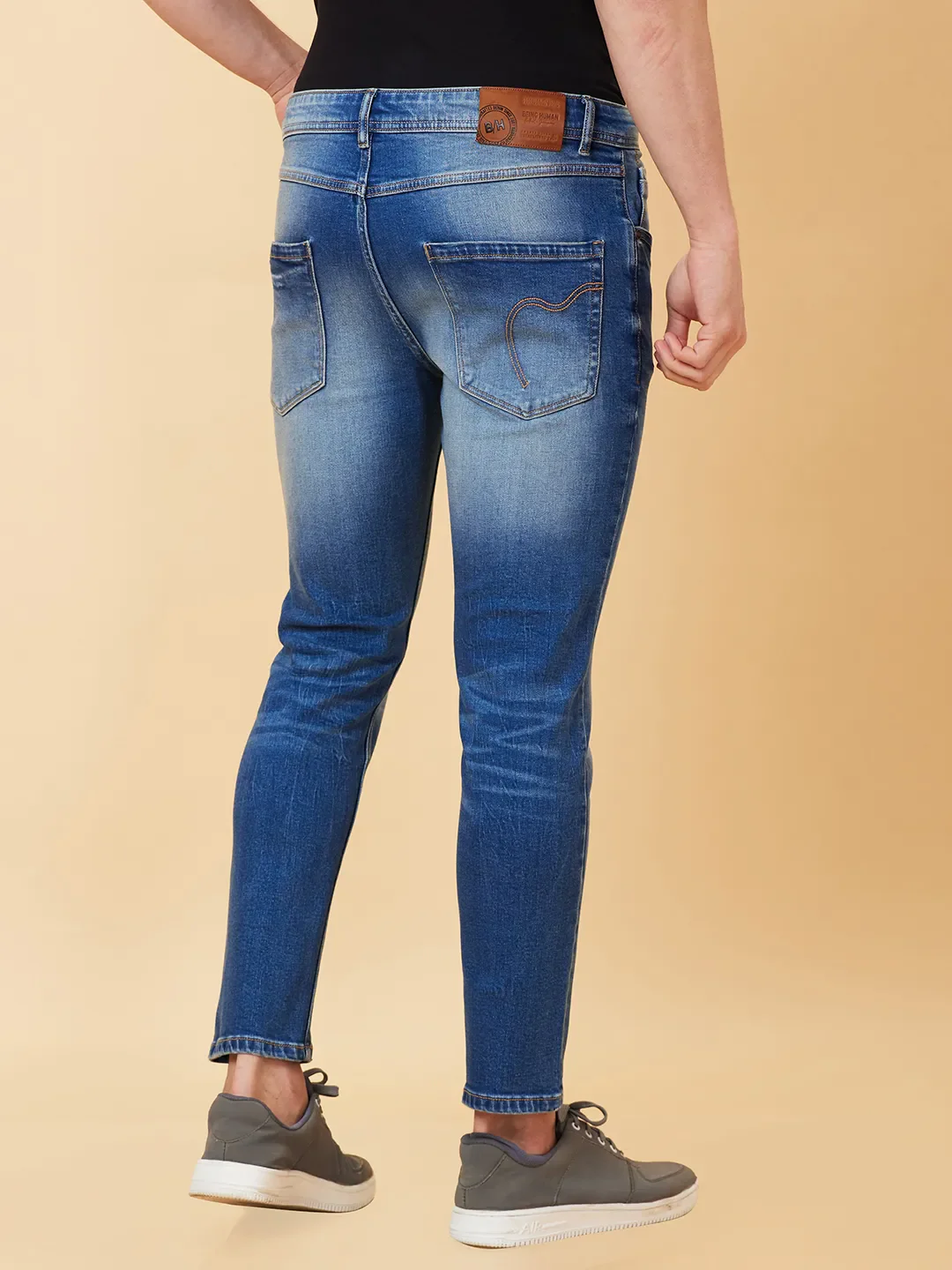 Blue Cropped fit Men's Denims by Being Human Clothing - Image 4