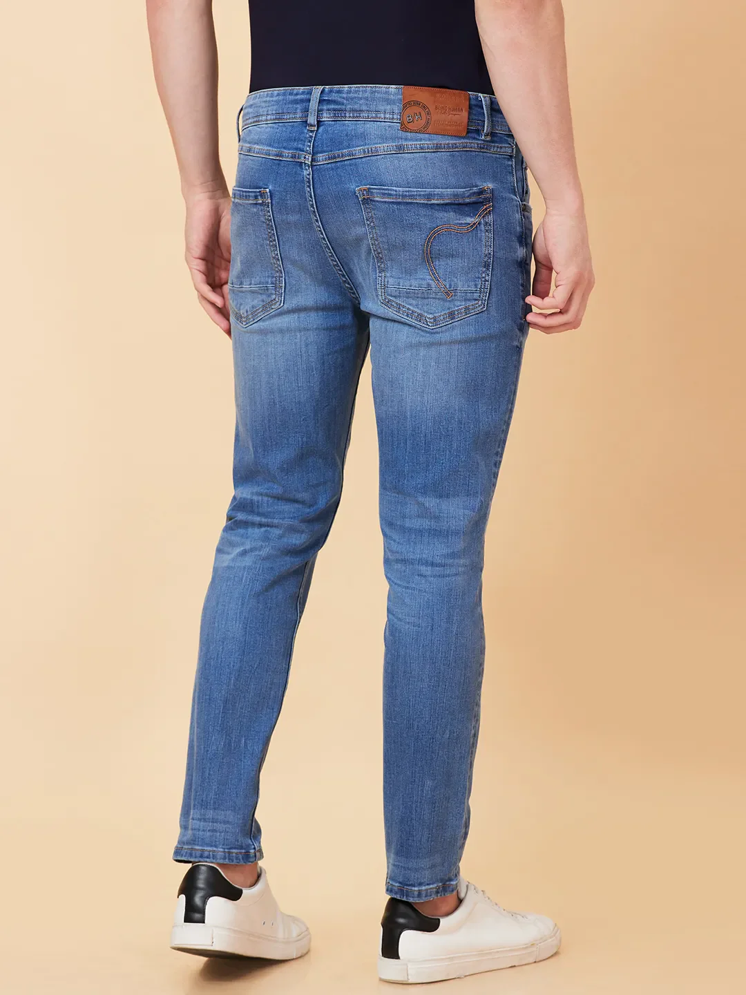 Blue Cropped fit Men's Denims by Being Human Clothing - Image 4