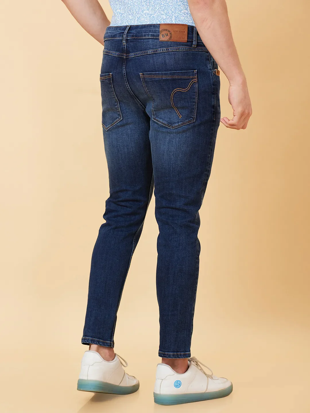 Blue Cropped fit Men's Denims by Being Human Clothing - Image 4