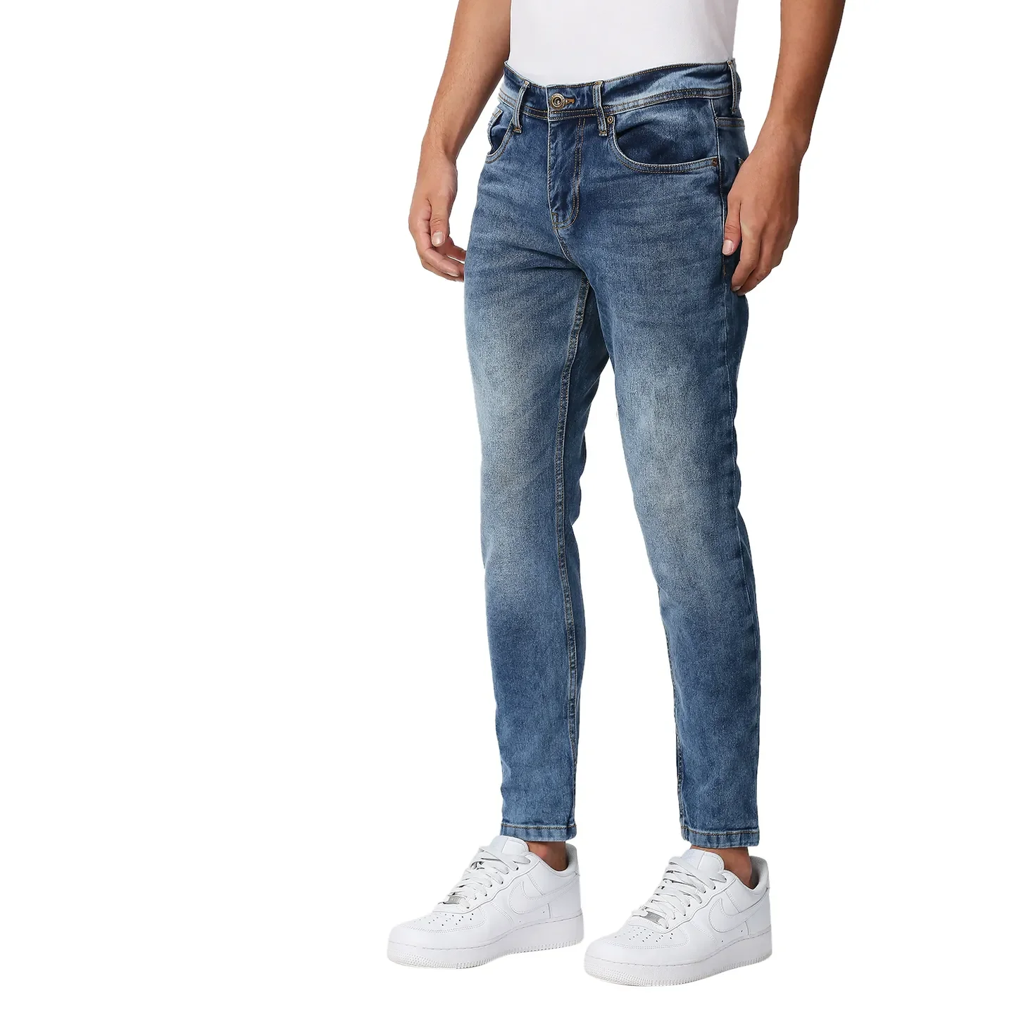 Blue Cropped Fit Men's Denims by Being Human Clothing - Image 2