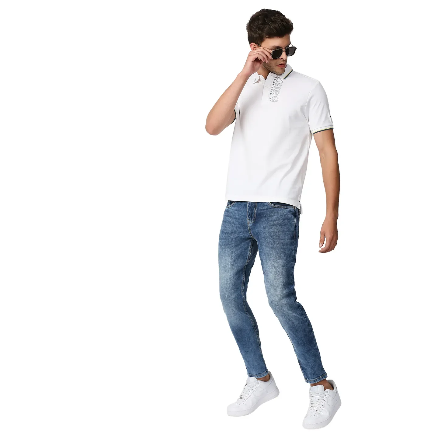 Blue Cropped Fit Men's Denims by Being Human Clothing - Image 6