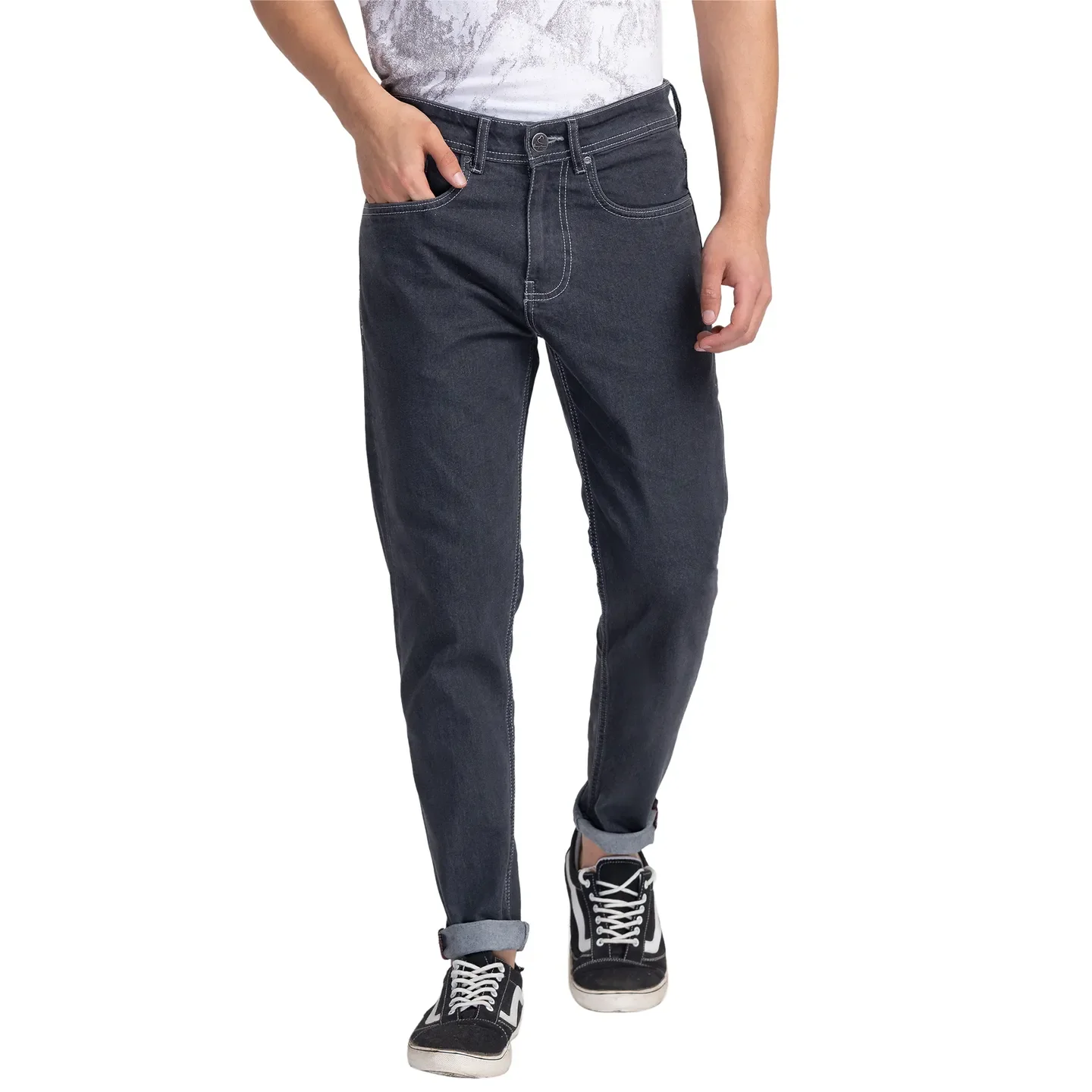 Blue Cropped Fit Men's Denims by Being Human Clothing