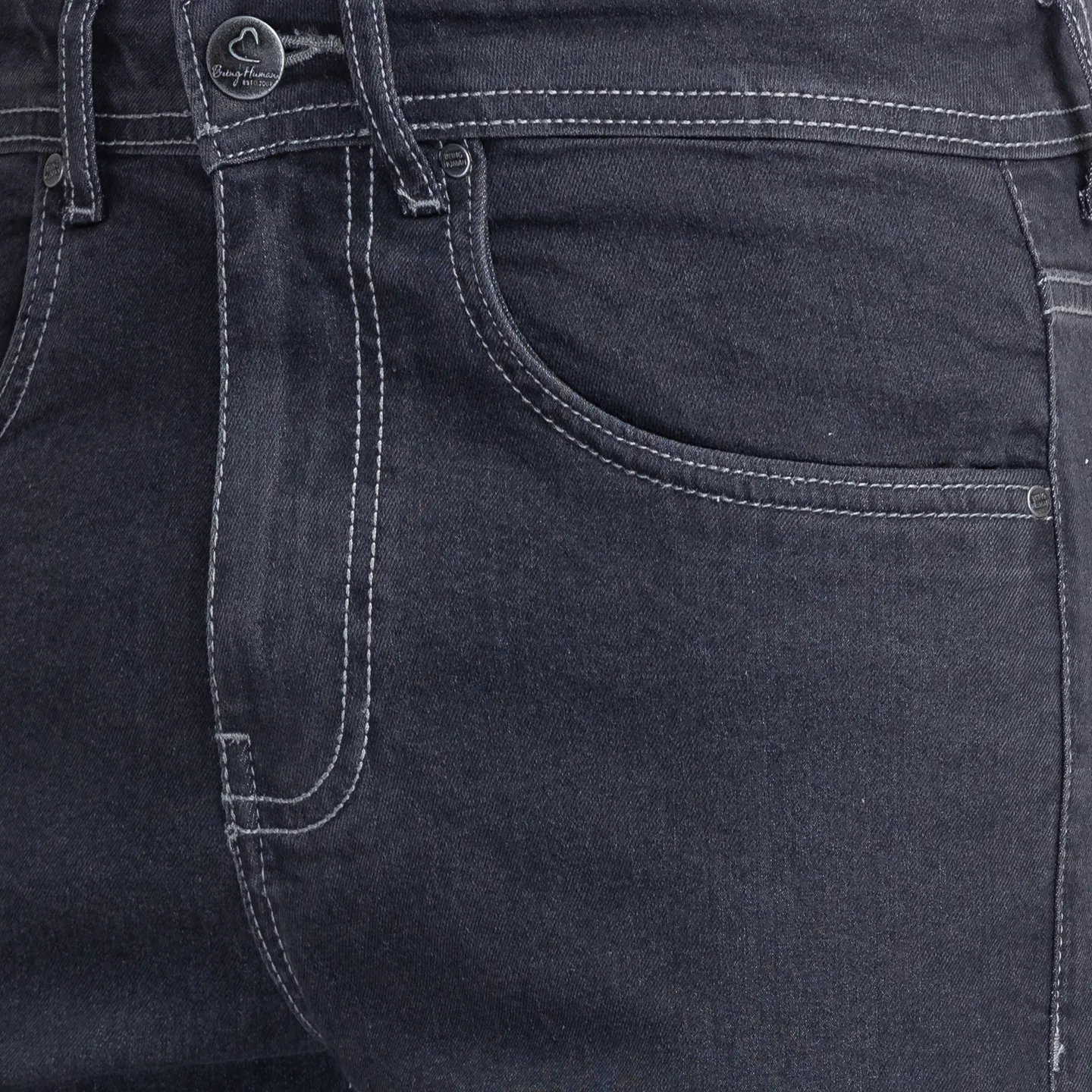 Blue Cropped Fit Men's Denims by Being Human Clothing - Image 5