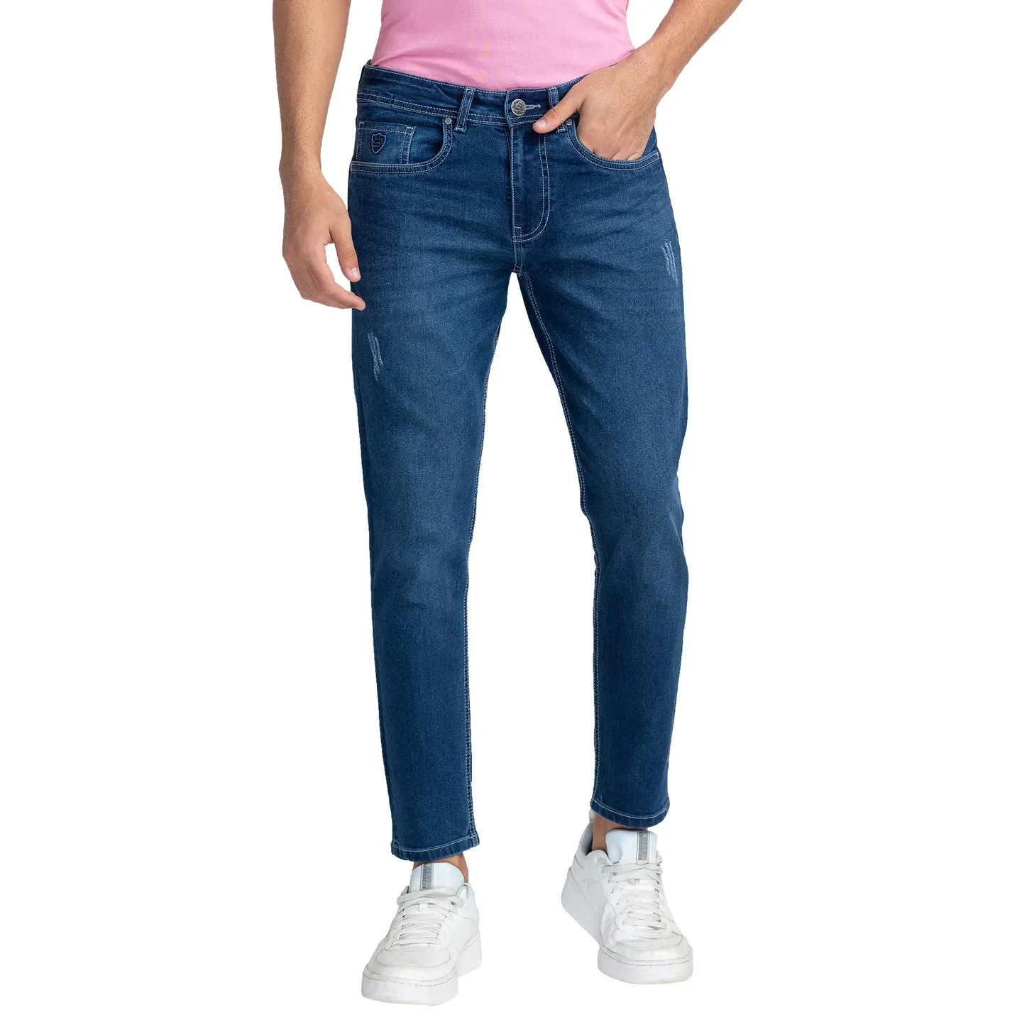 Blue Cropped Fit Men's Denims by Being Human Clothing