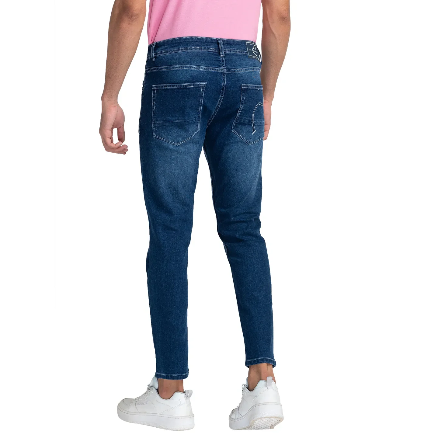 Blue Cropped Fit Men's Denims by Being Human Clothing - Image 3