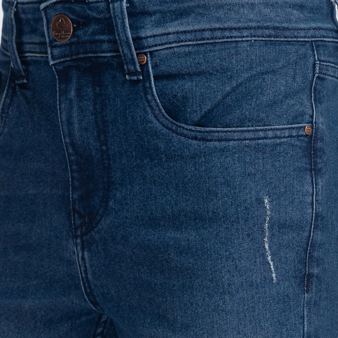 Blue Cropped Fit Men's Denims by Being Human Clothing - Image 5
