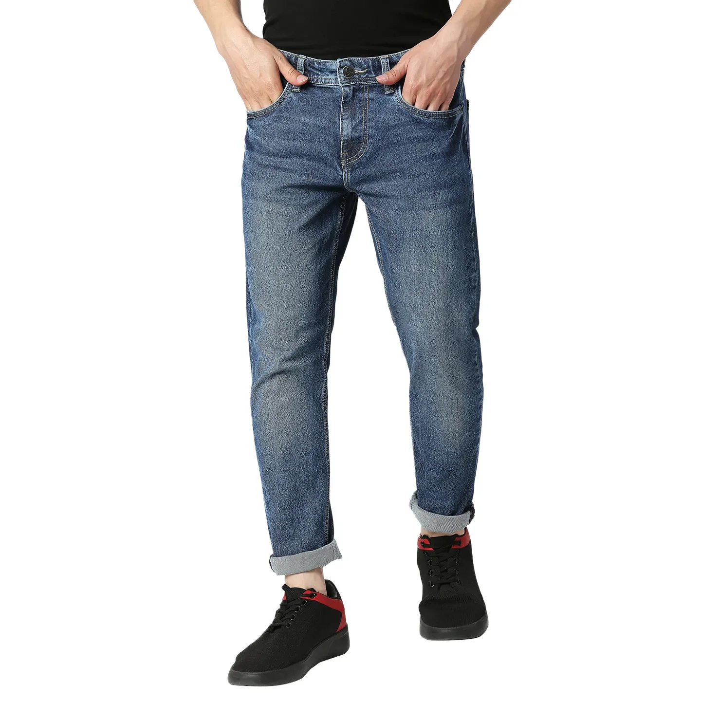 Blue Cropped Fit Men's Denims by Being Human Clothing