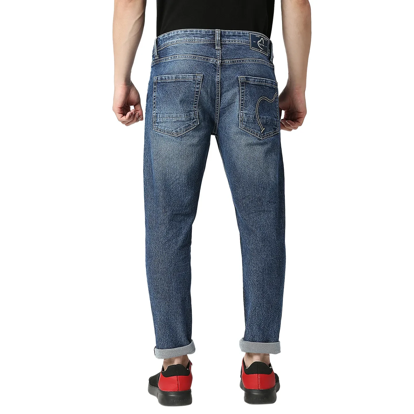 Blue Cropped Fit Men's Denims by Being Human Clothing - Image 3