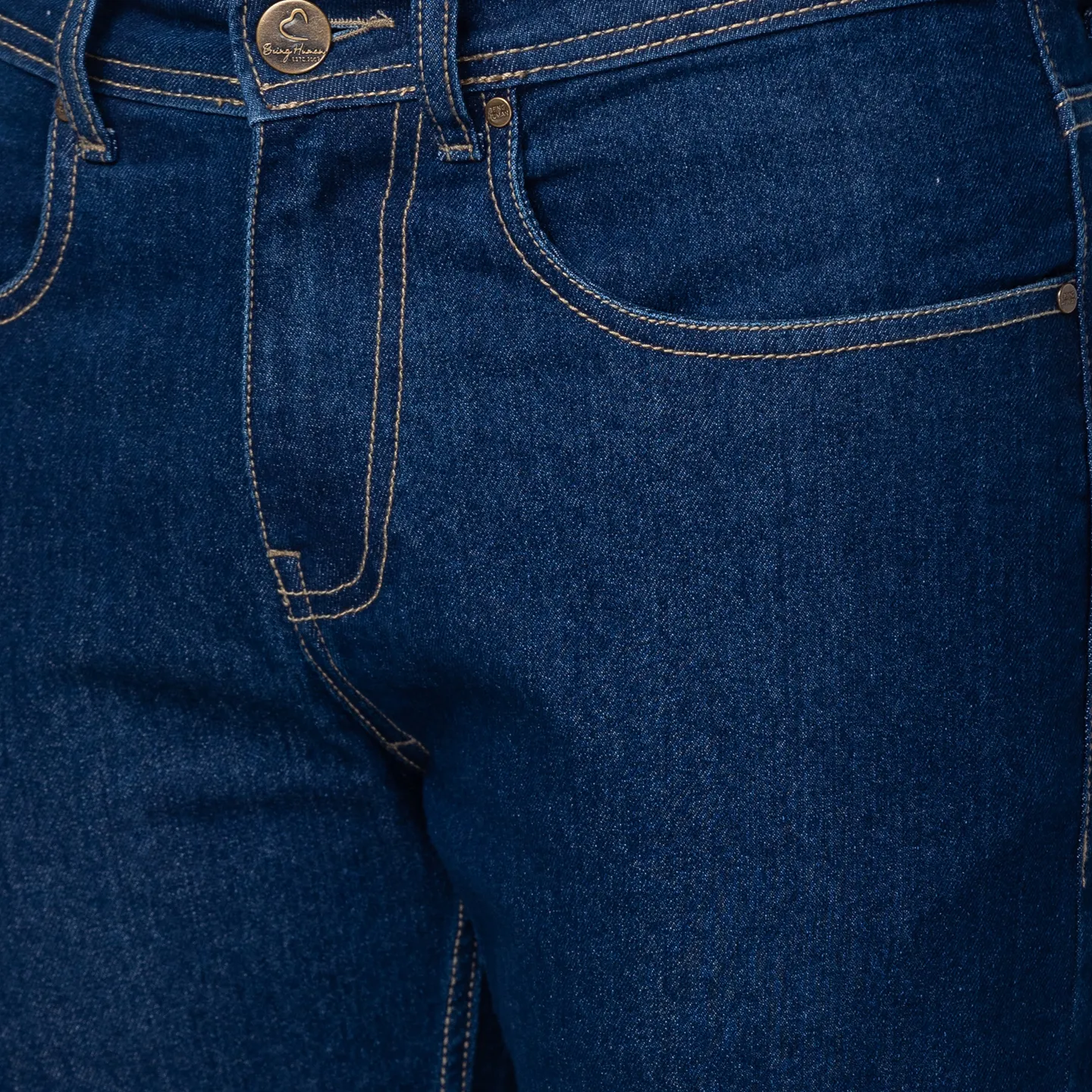 Blue Cropped Fit Men's Denims by Being Human Clothing - Image 4
