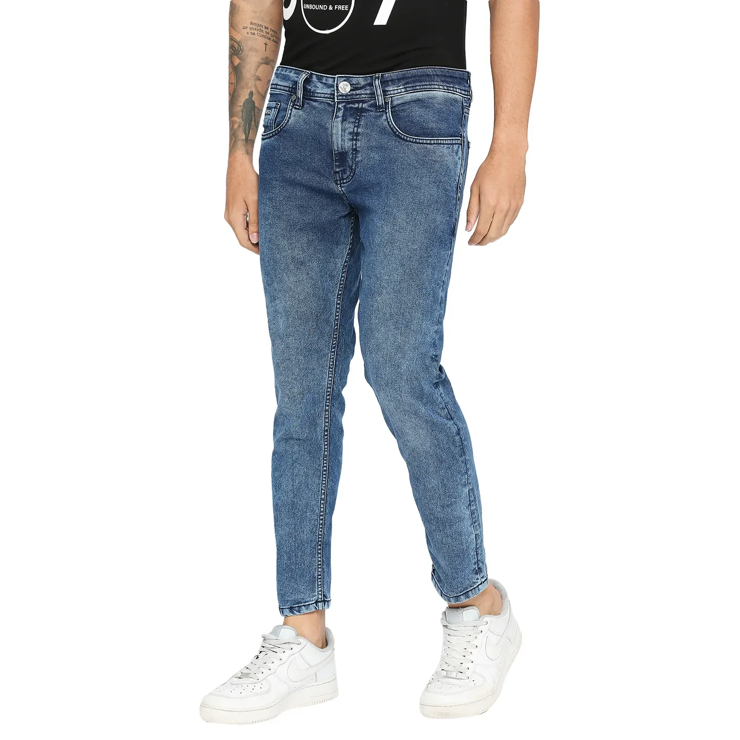 Blue Cropped Fit Men's Denims by Being Human Clothing - Image 2