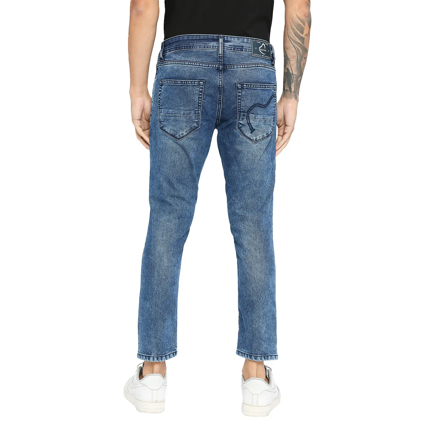 Blue Cropped Fit Men's Denims by Being Human Clothing - Image 4