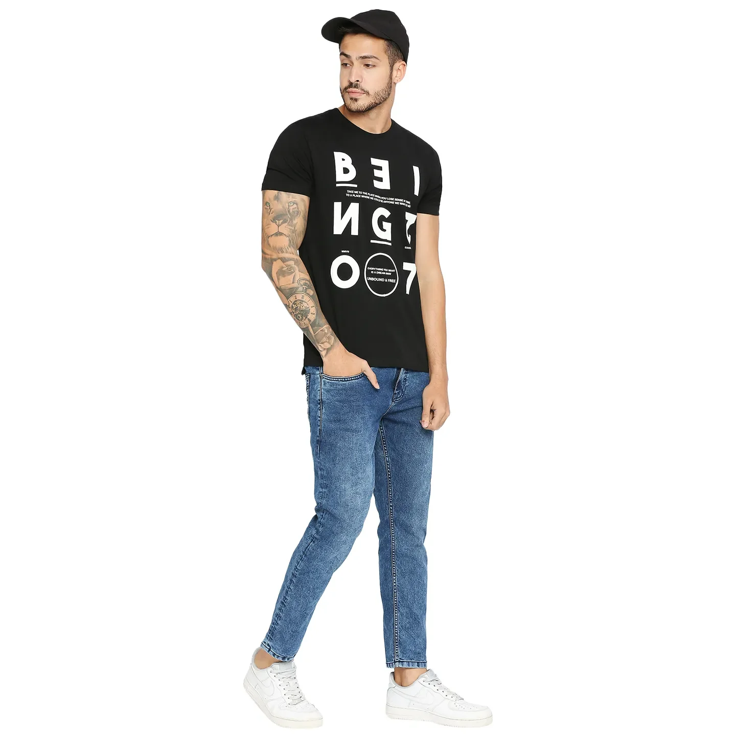 Blue Cropped Fit Men's Denims by Being Human Clothing - Image 6