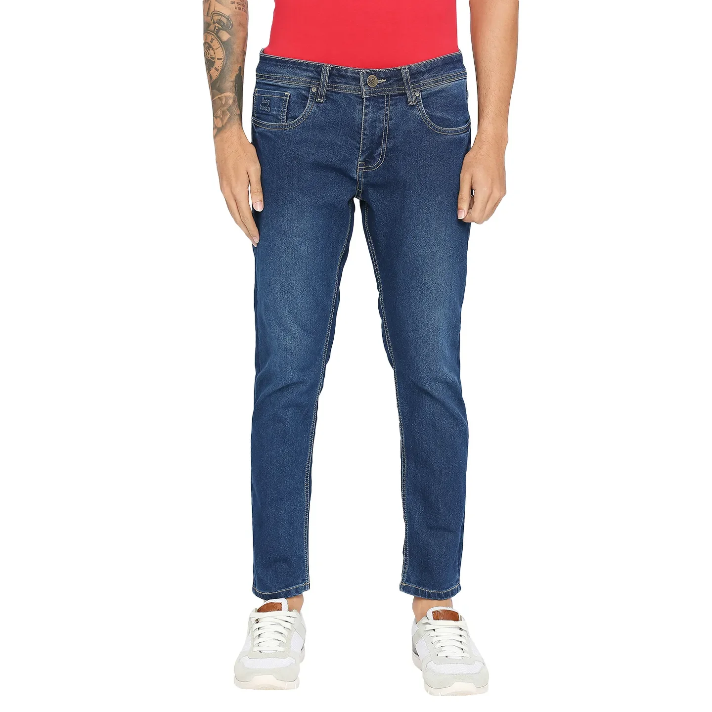 Blue Cropped Fit Men's Denims by Being Human Clothing