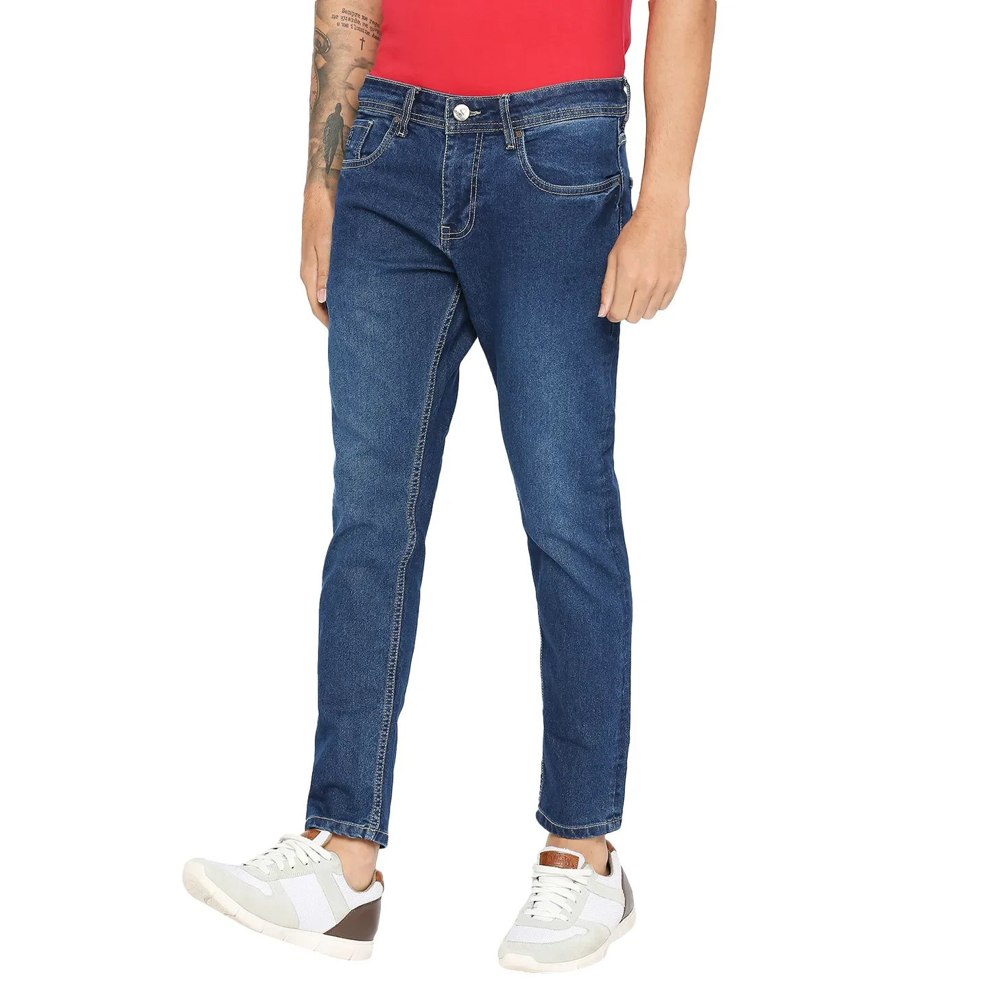 Blue Cropped Fit Men's Denims by Being Human Clothing - Image 2