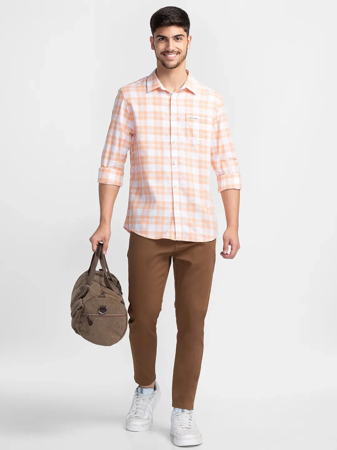 Brown Cropped Fit Men's Denims by Being Human Clothing - Image 4