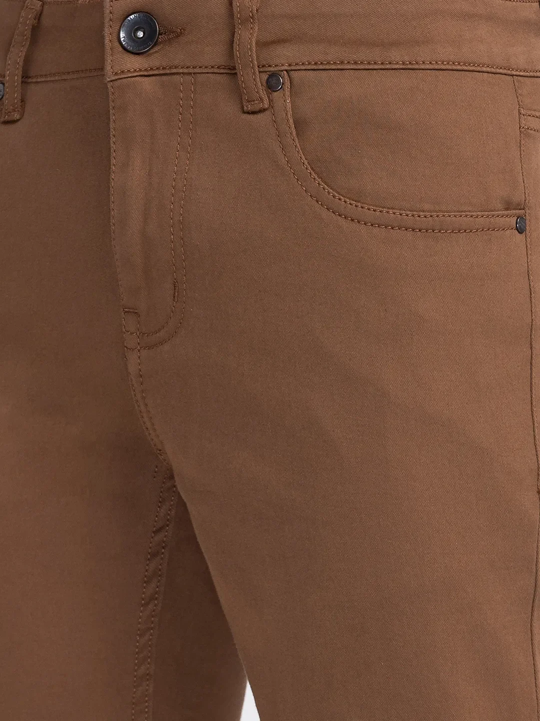 Brown Cropped Fit Men's Denims by Being Human Clothing - Image 6