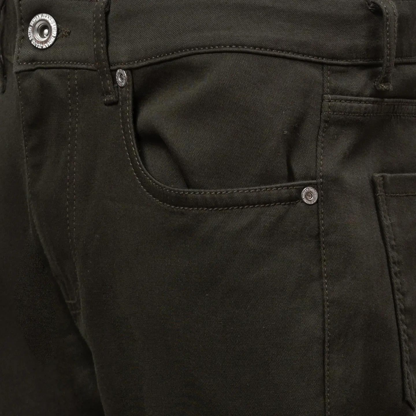 Olive Cropped Fit Denims For Men By Being Human Clothing - Image 5