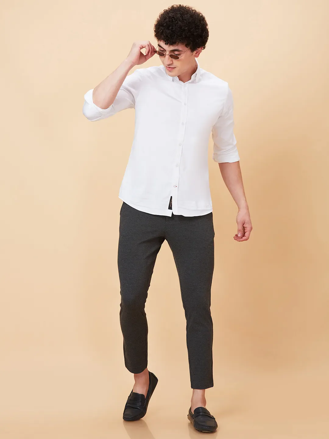 Black Cropped Fit Chinos For Men By Being Human Clothing - Image 6