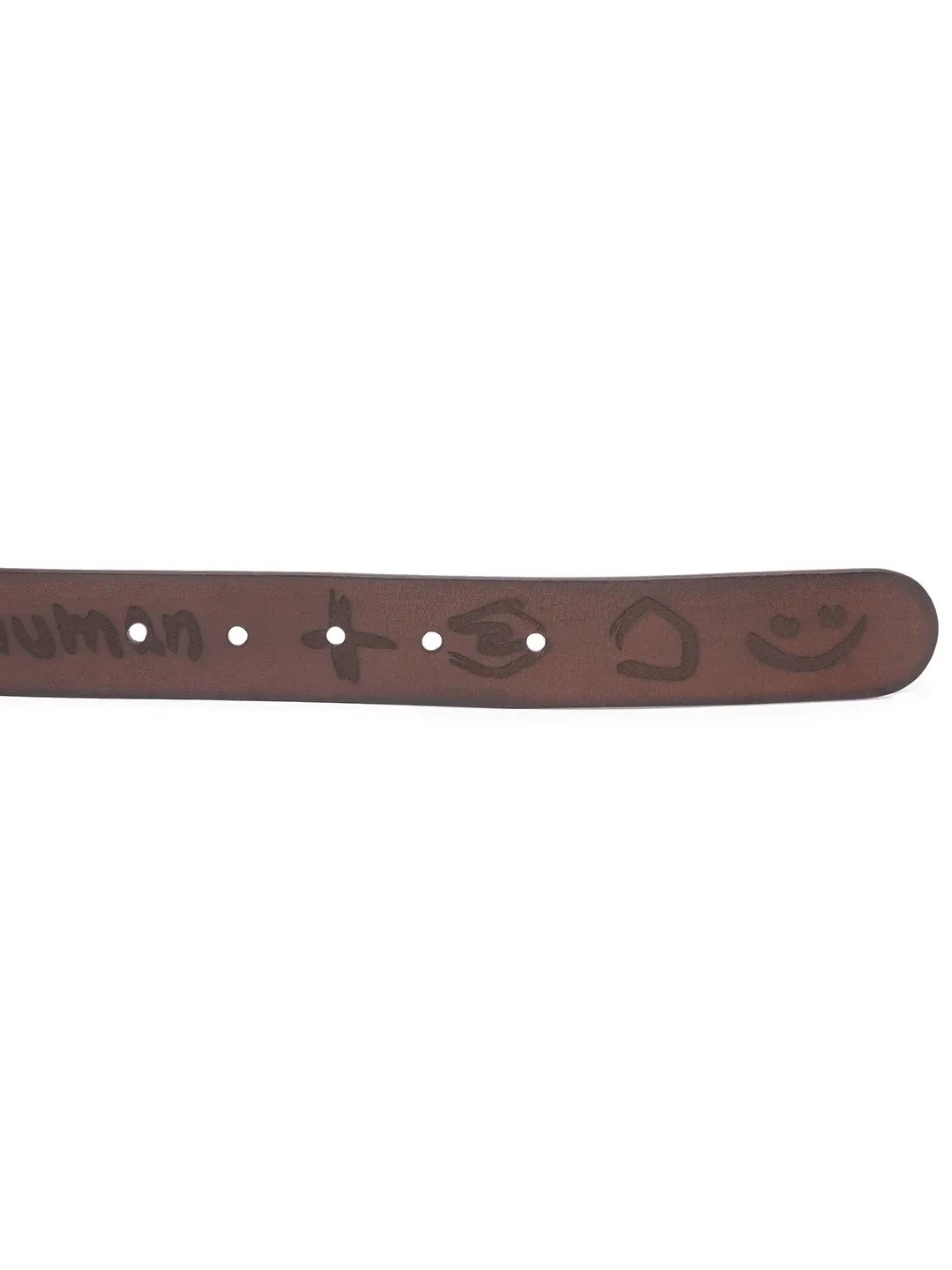 Dark Tan Leather Men's Belt By Being Human Clothing - Image 4