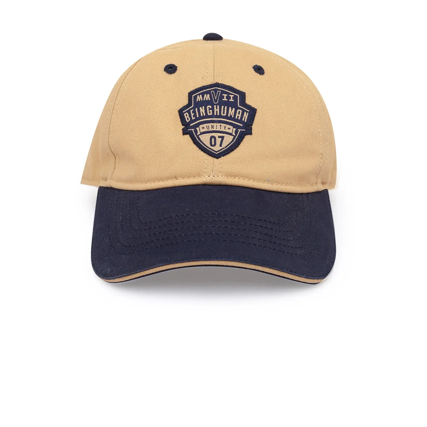 Dark Beige Cotton Unisex Cap by Being Human Clothing