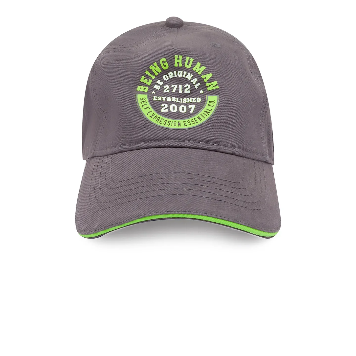 Dark Grey Cotton Unisex Cap by Being Human Clothing - Image 2