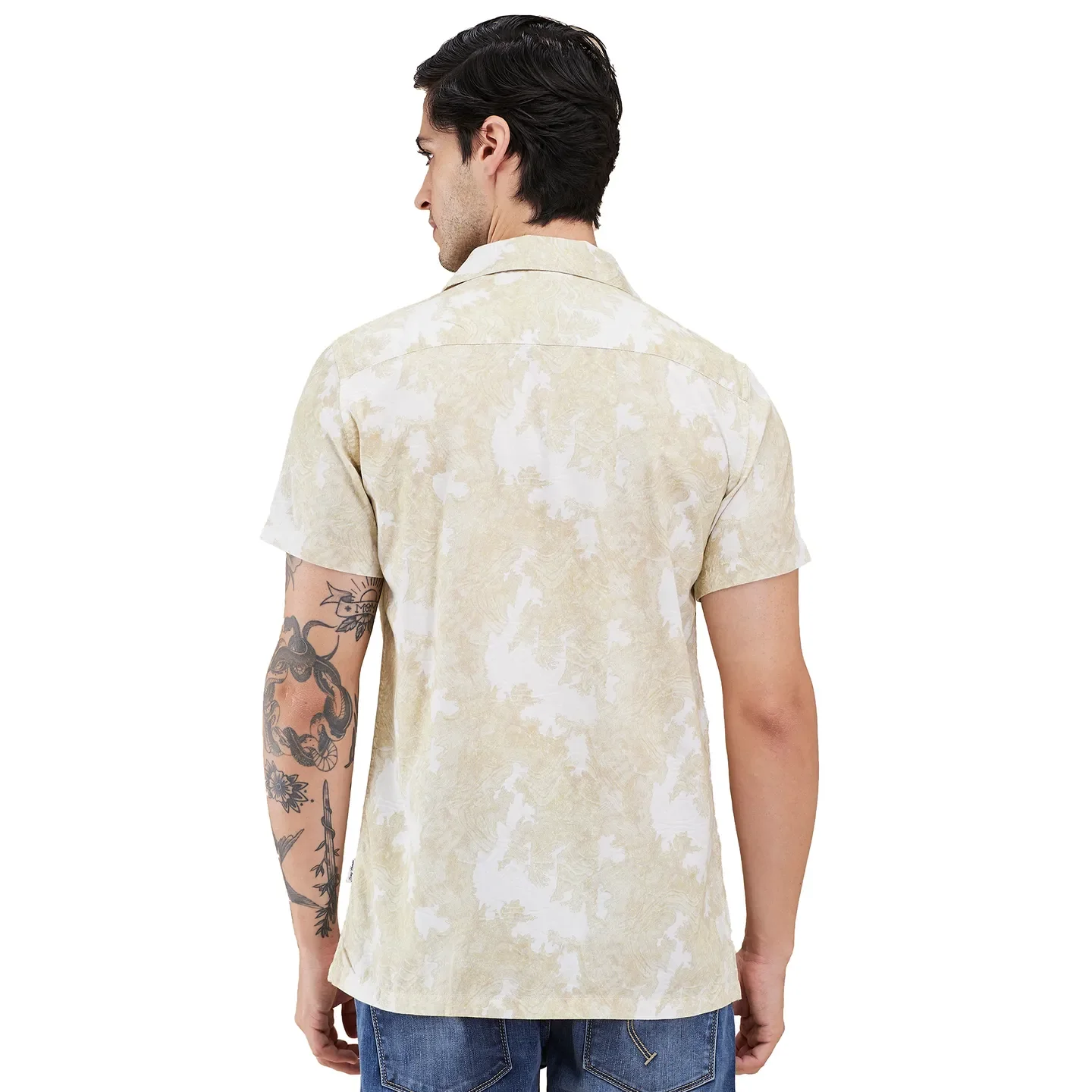 Green Regular Fit Regular Collar Men's Shirt by Being Human Clothing - Image 3