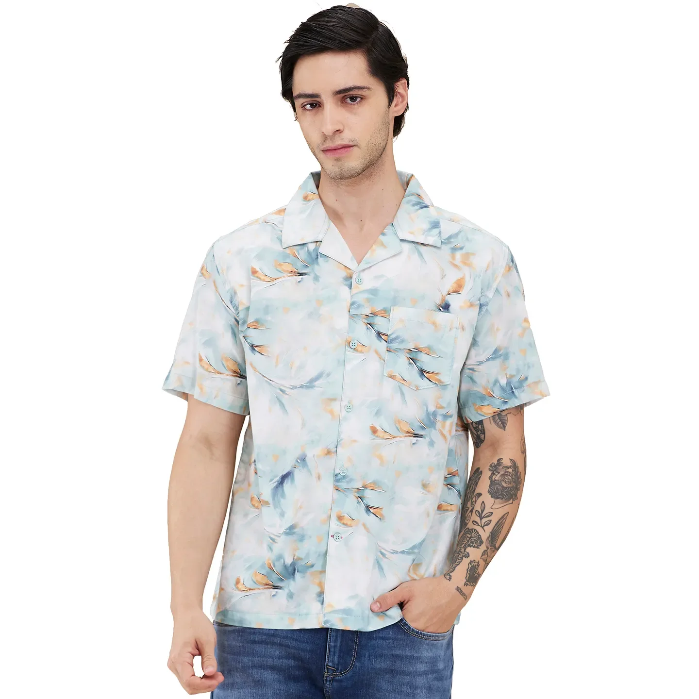 Sea Green Easy Fit Regular Collar Men's Shirt by Being Human Clothing
