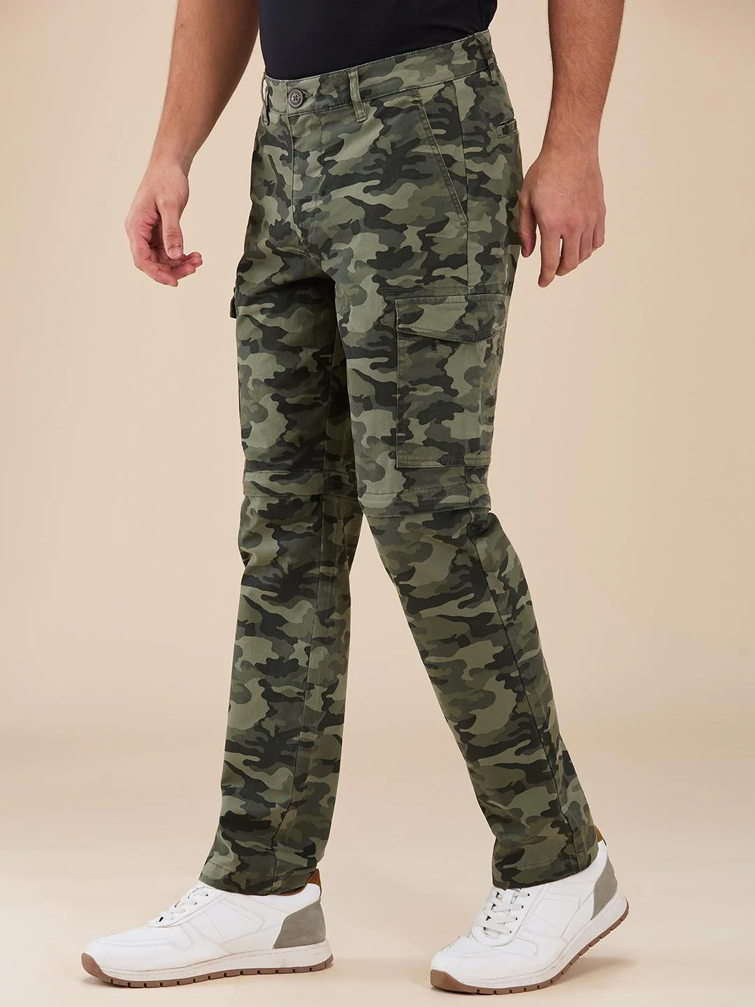 Olive Easy Fit Cargo For Men By Being Human Clothing - Image 2